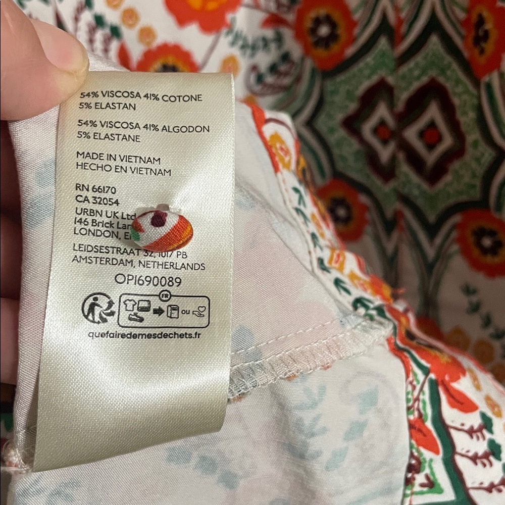 Anthropologie Mosaic Floral Midi Dress in Red, Green, Cream - Picture 10 of 15